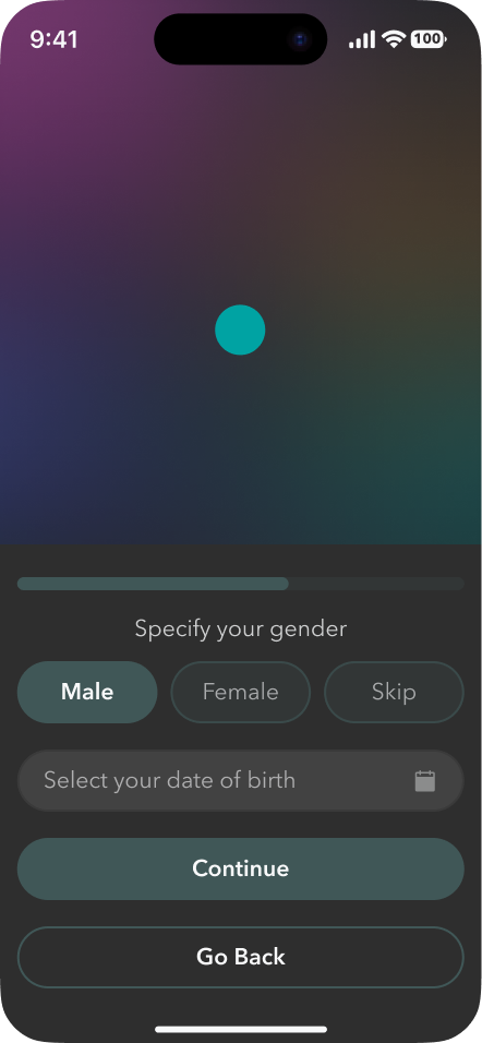 DOB and gender, dark
