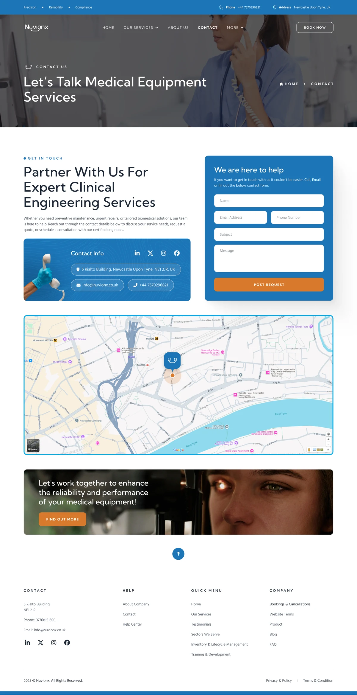 Nuvionx contact page