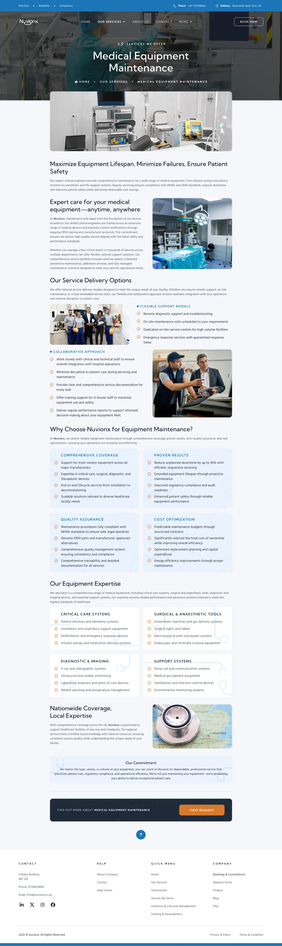 Nuvionx service page