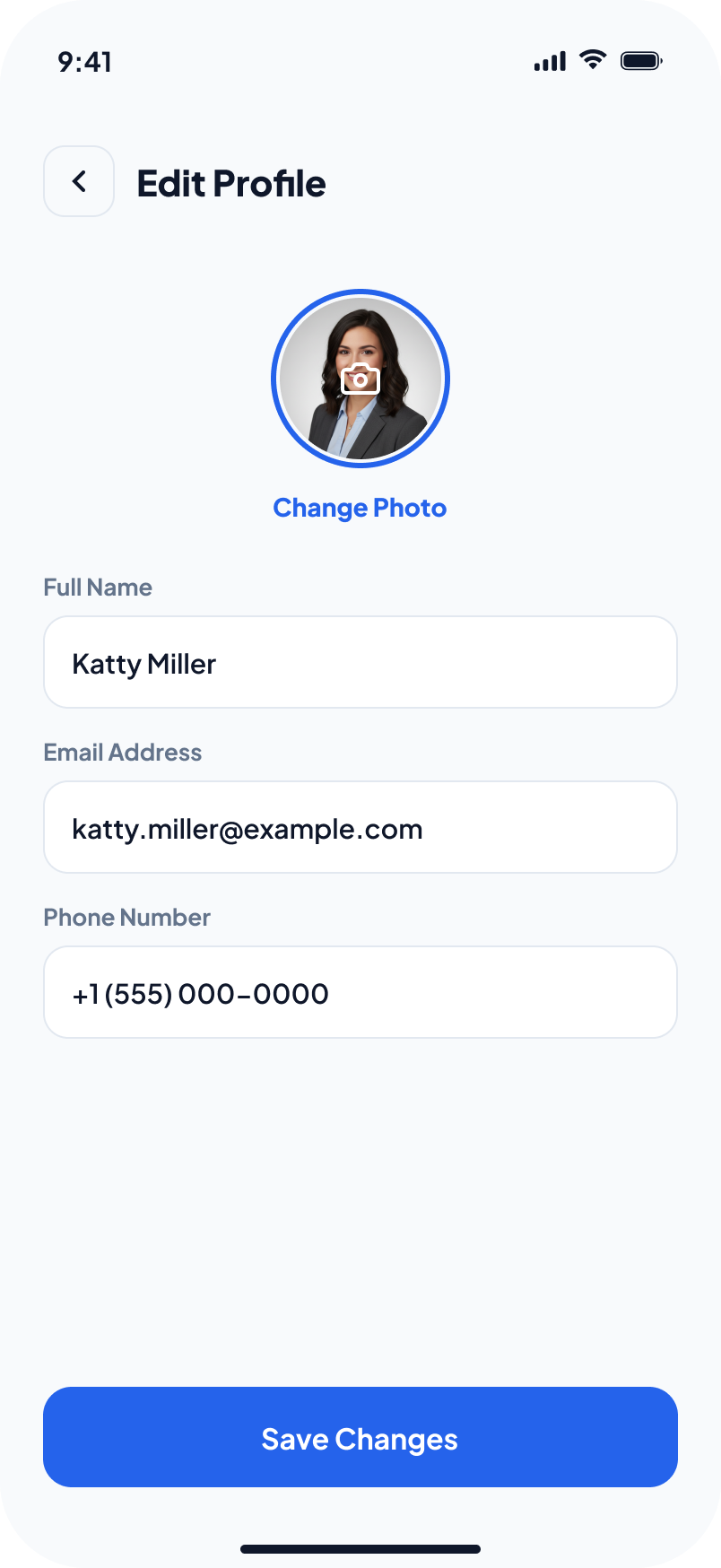 Profile screen