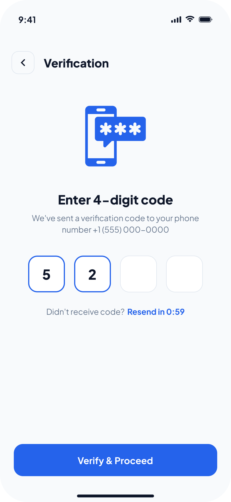 OTP verification screen