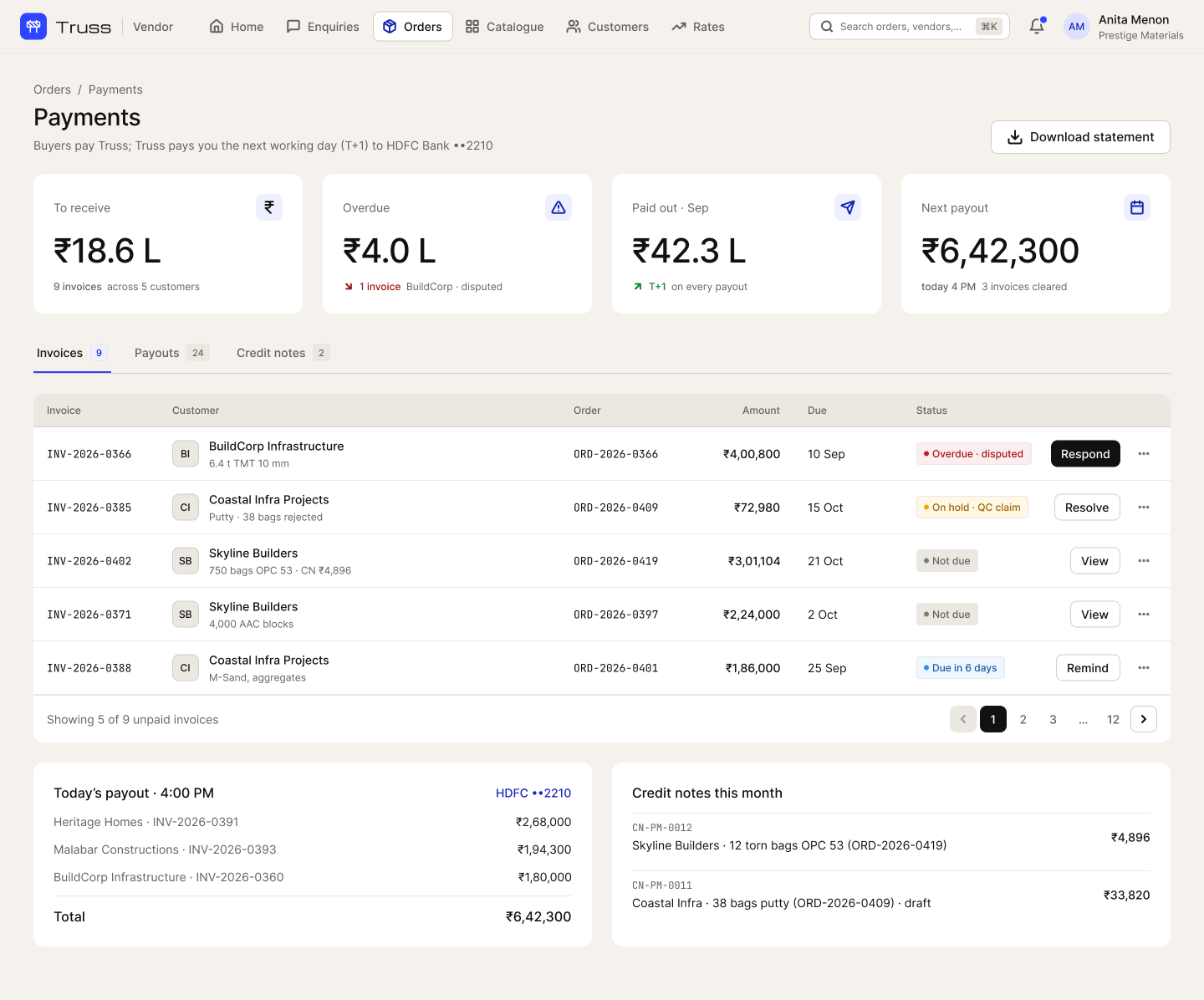 V-04.9 · Payments · Receivables & payouts